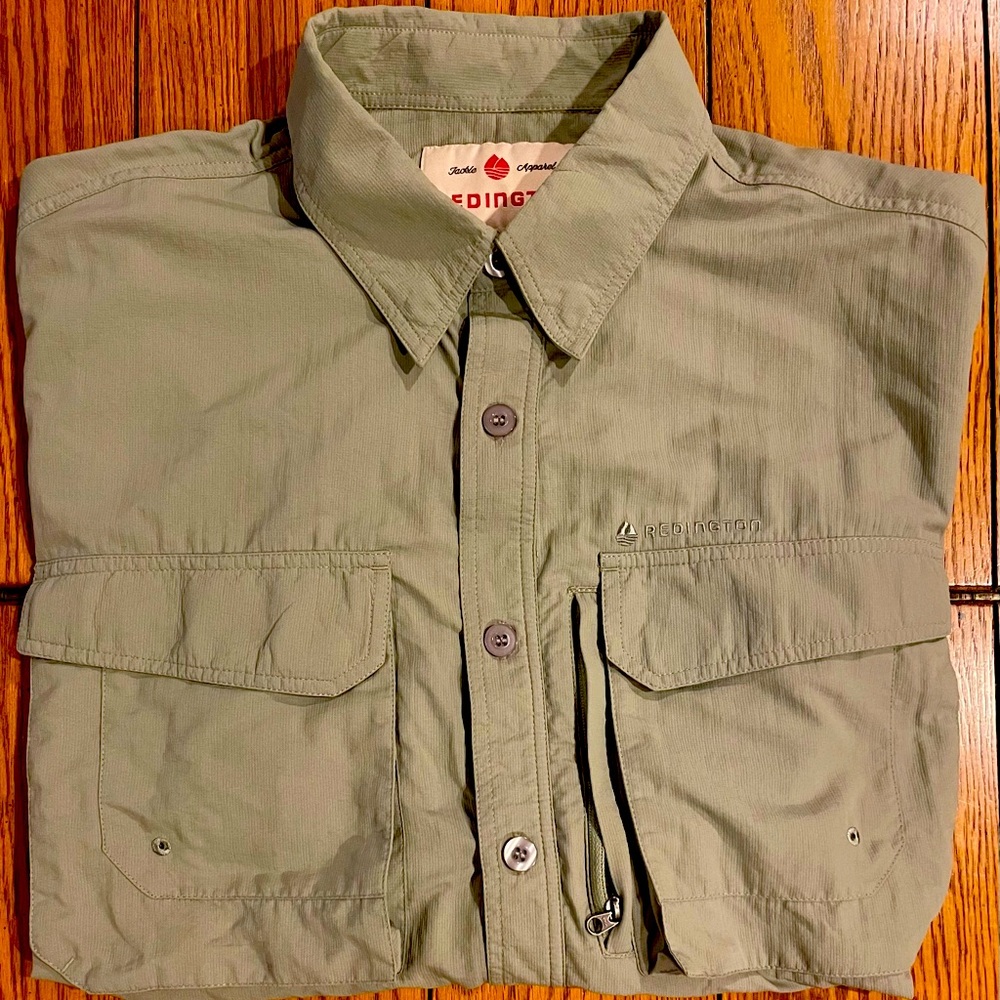 EUC Redington Tackle Collection men’s button down shirt, green, size medium